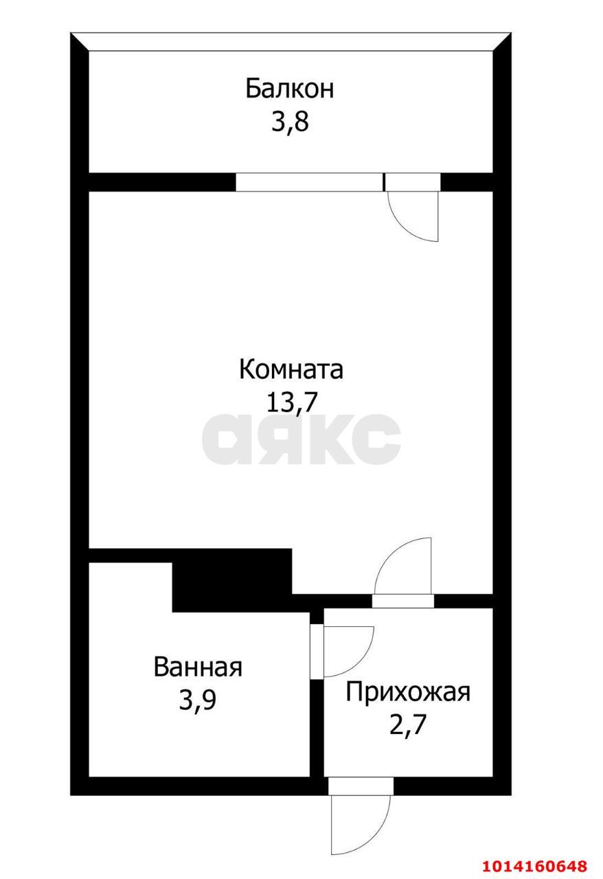Фото №7: Студия 20 м² - Краснодар, жилой комплекс Самолёт-5, ул. Ивана Беличенко, 103