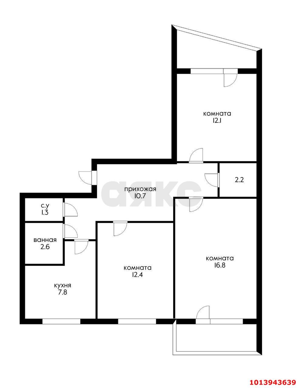 Фото №2: 3-комнатная квартира 76 м² - Краснодар, Юбилейный, ул. 70-летия Октября, 6