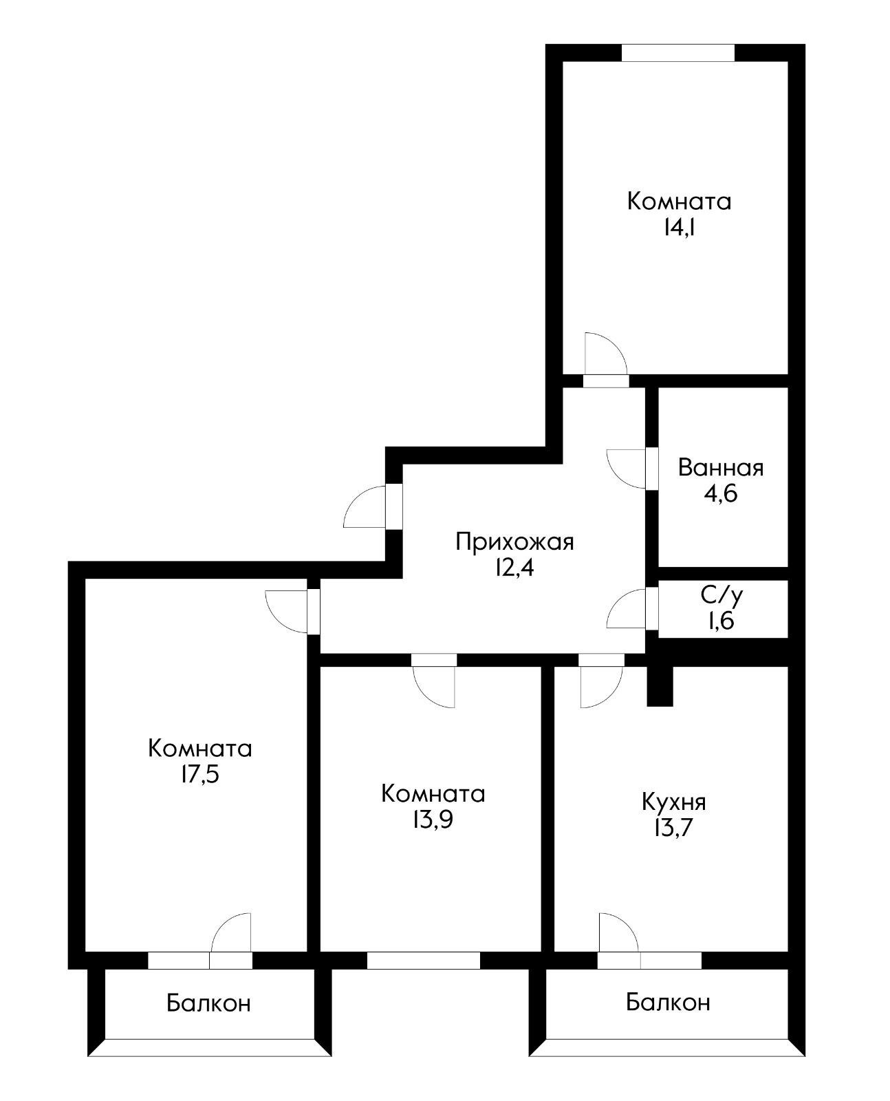 Фото №11: 3-комнатная квартира 80 м² - Краснодар, Прикубанский внутригородской округ, мкр. квартал Самолёт 7