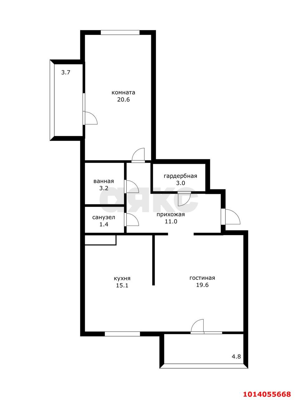 Фото №14: 2-комнатная квартира 82 м² - Краснодар, Западный внутригородской округ, ул. Кожевенная, 42
