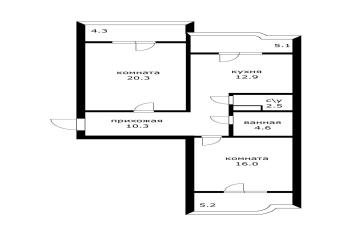 Фото №2: 2-комнатная квартира 67 м² - Краснодар, мкр. Фестивальный, ул. Гаражная, 79