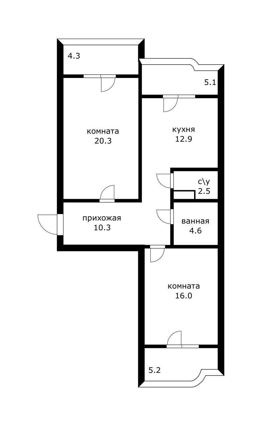 Фото №2: 2-комнатная квартира 82 м² - Краснодар, Западный внутригородской округ, мкр. Фестивальный, ул. Гаражная, 79