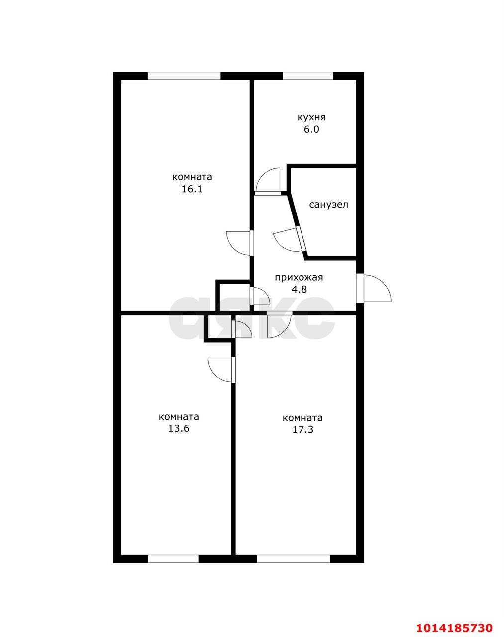 Фото №13: 3-комнатная квартира 61 м² - Краснодар, Фестивальный, ул. Свободы, 2