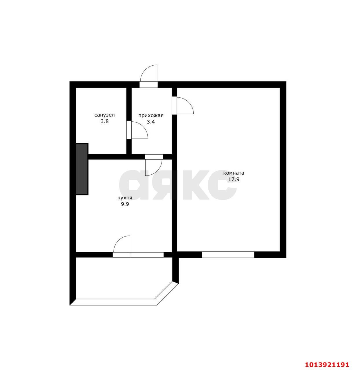 Фото №7: 1-комнатная квартира 30 м² - Краснодар, Музыкальный, ул. имени Сергея Есенина, 137