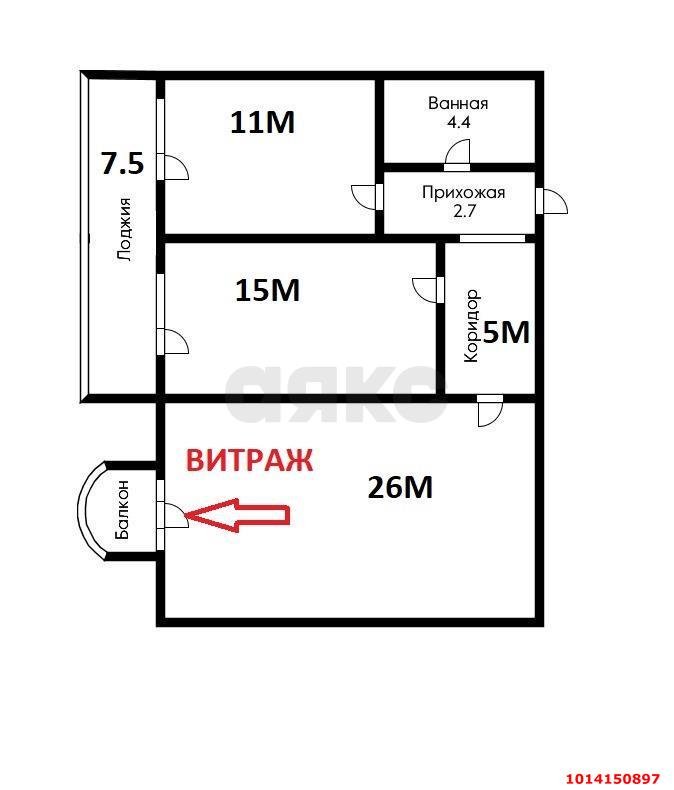Фото №10: 2-комнатная квартира 59 м² - Краснодар, Музыкальный, ул. имени Сергея Есенина, 129/5