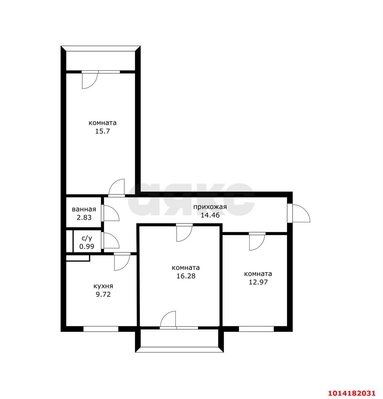 Фото №16: 3-комнатная квартира 81 м² - Краснодар, Военный городок № 109, ул. Кореновская, 67