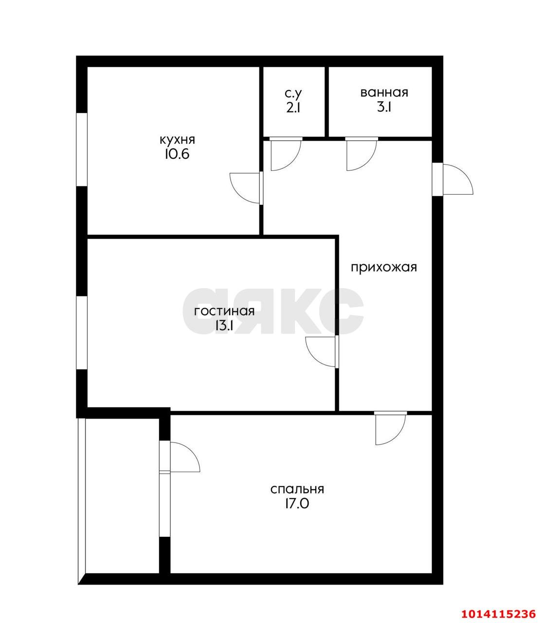 Фото №6: 2-комнатная квартира 53 м² - Краснодар, Микрохирургии глаза, ул. Академика Лукьяненко, 10