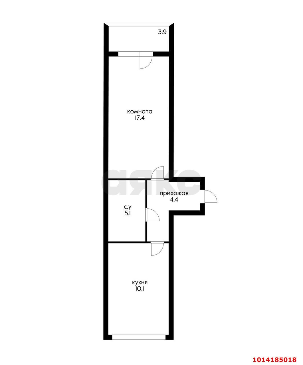 Фото №14: 1-комнатная квартира 46 м² - Краснодар, Музыкальный, ул. имени Сергея Есенина, 82/6