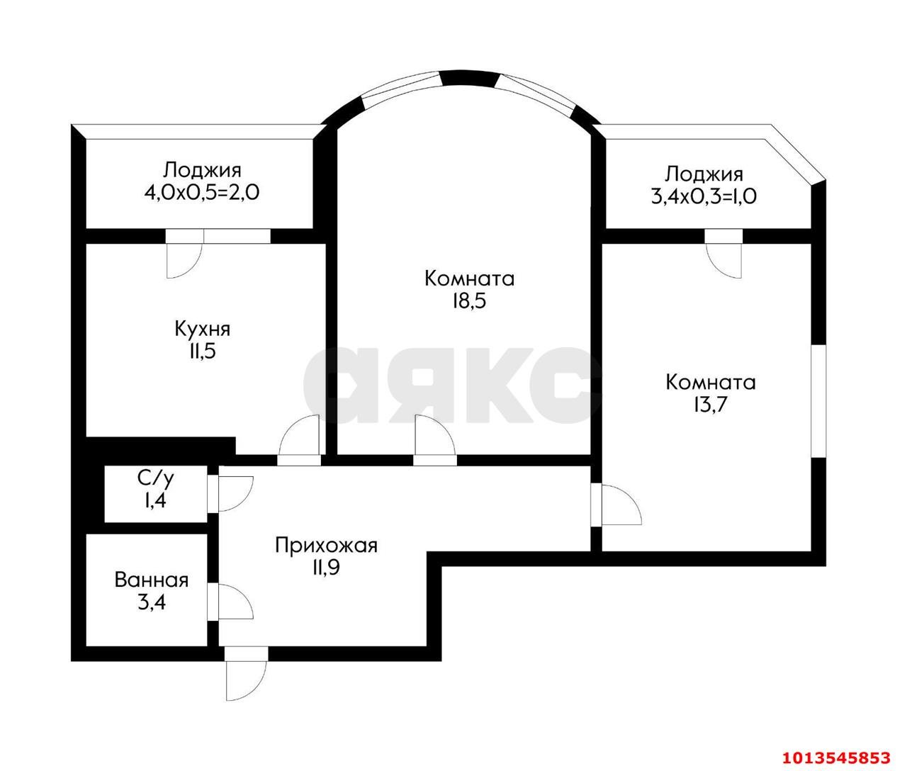 Фото №14: 2-комнатная квартира 61 м² - Краснодар, Фестивальный, ул. Василия Дамаева, 1/3