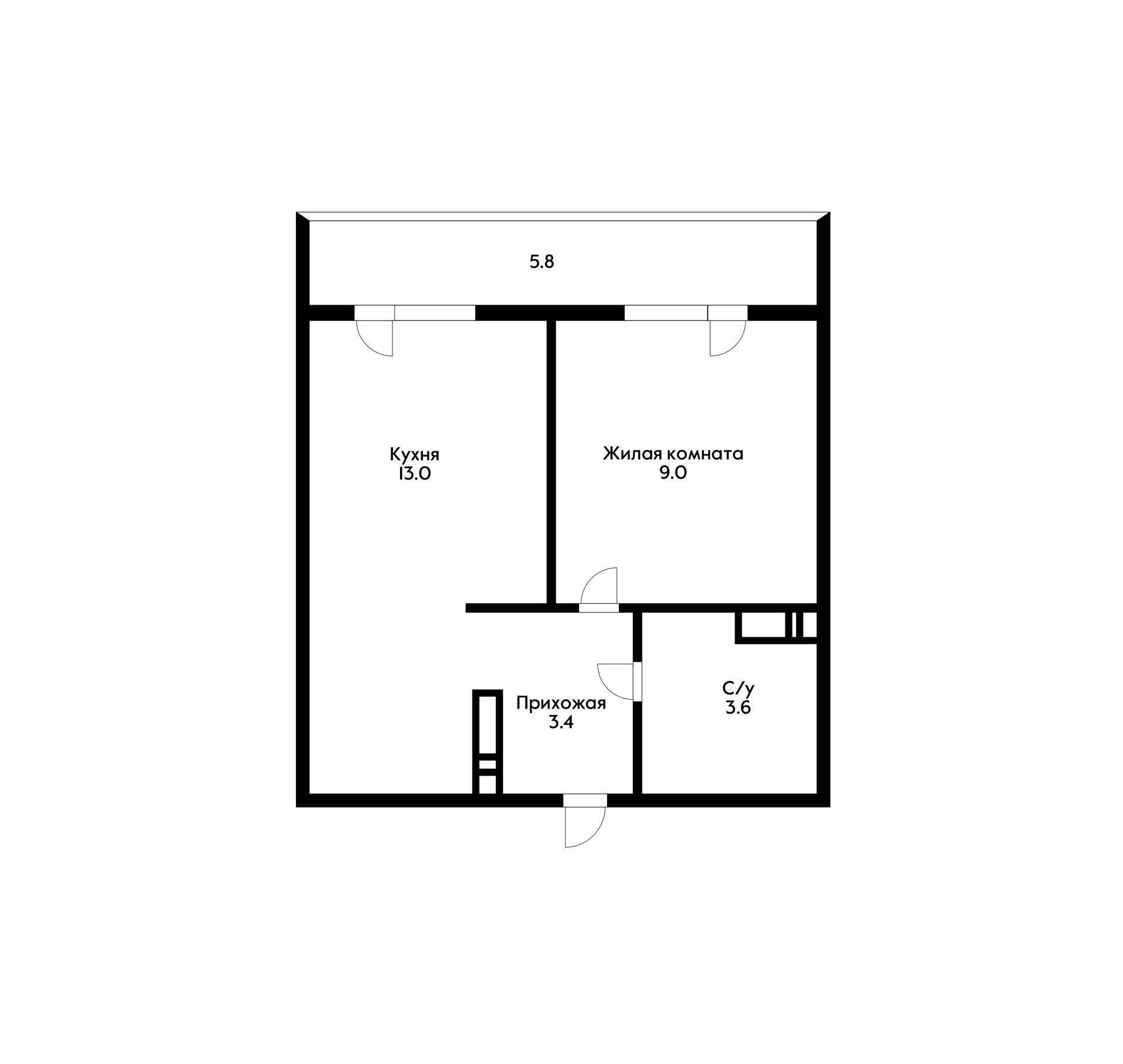 Фото №10: 1-комнатная квартира 35 м² - Краснодар, Прикубанский внутригородской округ, мкр. жилой комплекс Самолёт-3, ул. Константина Гондаря, 91