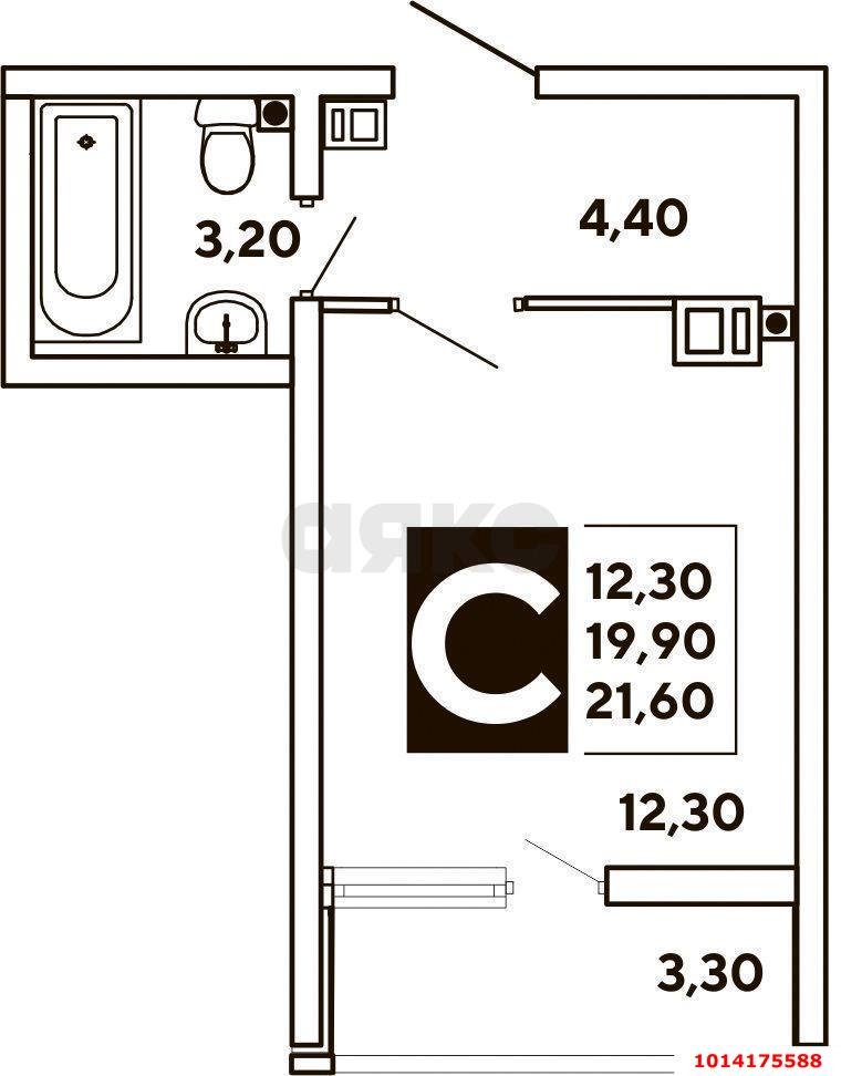 Фото №12: Студия 22 м² - Краснодар, жилой комплекс Самолёт, ул. Западный Обход, 39/2к1