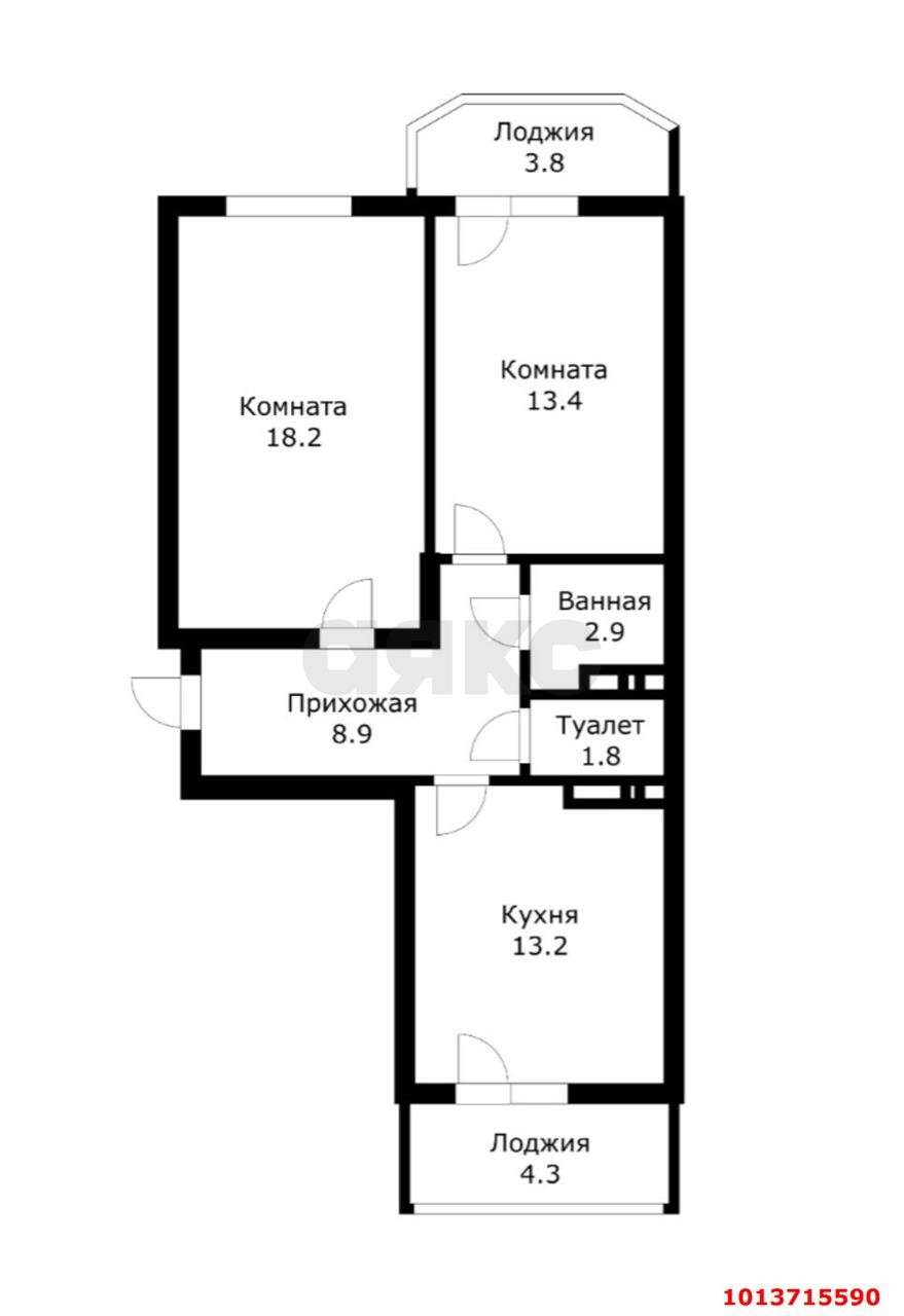 Фото №18: 2-комнатная квартира 66 м² - Краснодар, Достояние, ул. Григория Булгакова, 8