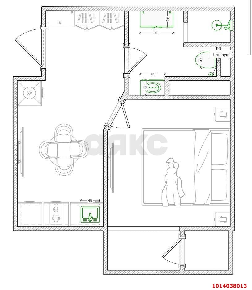 Фото №12: 1-комнатная квартира 32 м² - Краснодар, жилой комплекс Европа-Сити, ул. Античная, 1