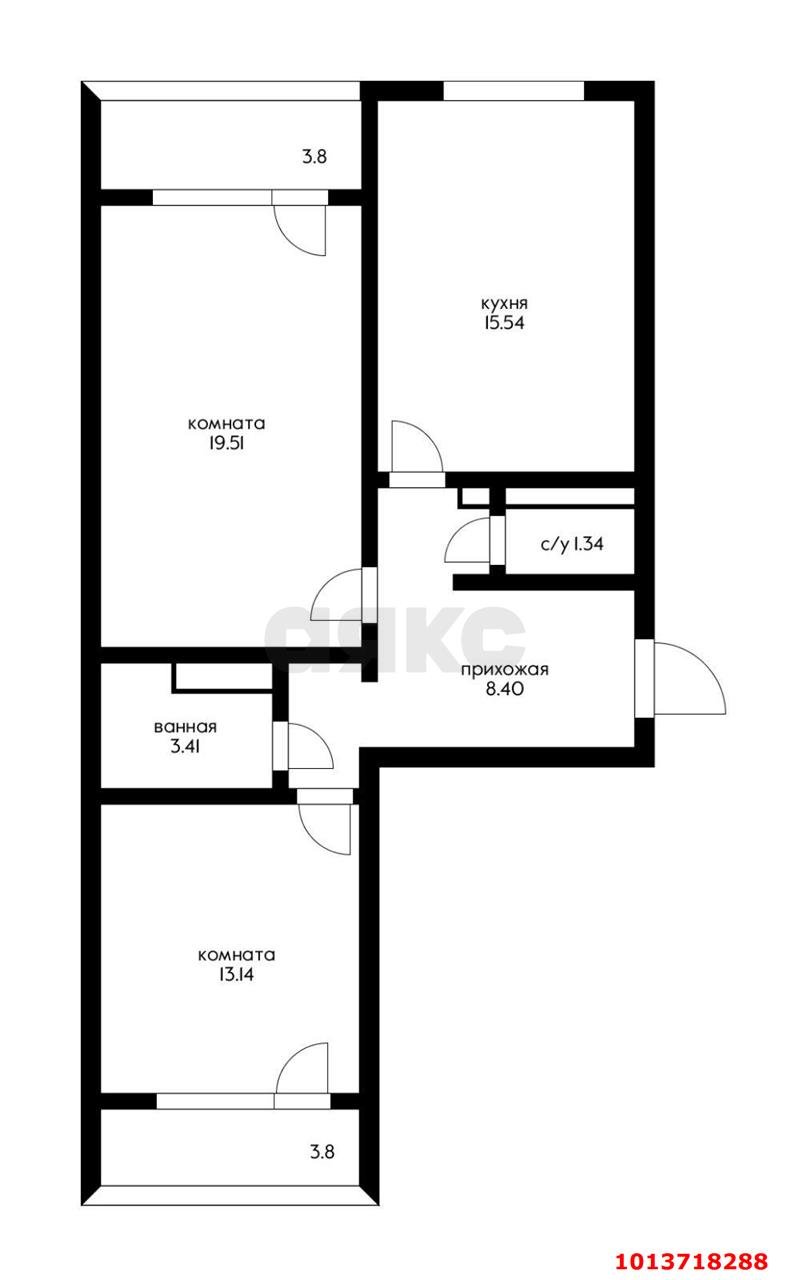 Фото №13: 2-комнатная квартира 72 м² - Краснодар, Почтовый, пр-кт имени писателя Знаменского, 12