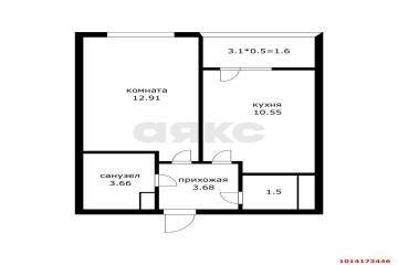 Фото №2: 1-комнатная квартира 32 м² - Краснодар, мкр. жилой комплекс Лучший, ул. Петра Метальникова, 36