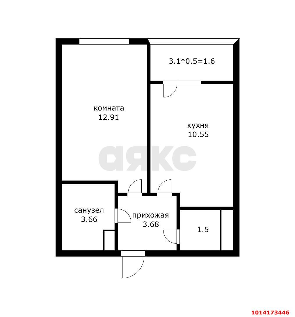 Фото №2: 1-комнатная квартира 33 м² - Краснодар, имени Петра Метальникова, ул. Петра Метальникова, 36