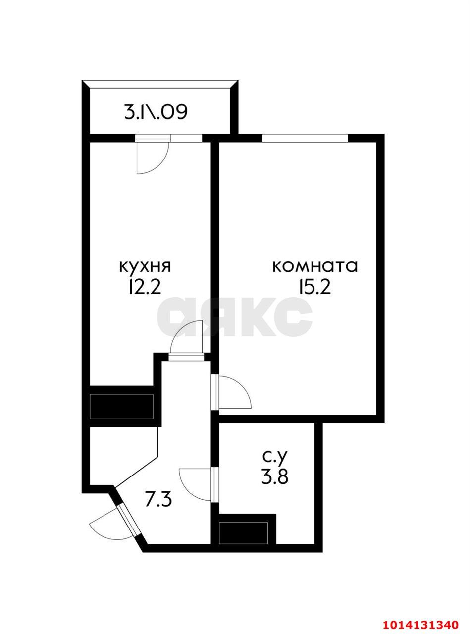 Фото №6: 1-комнатная квартира 42 м² - Краснодар, жилой комплекс Свобода, ул. Домбайская, 55