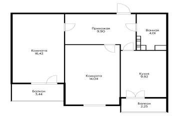 Фото №4: 2-комнатная квартира 56 м² - Краснодар, мкр. Прикубанский внутригородской округ, ул. Душистая, 60к2