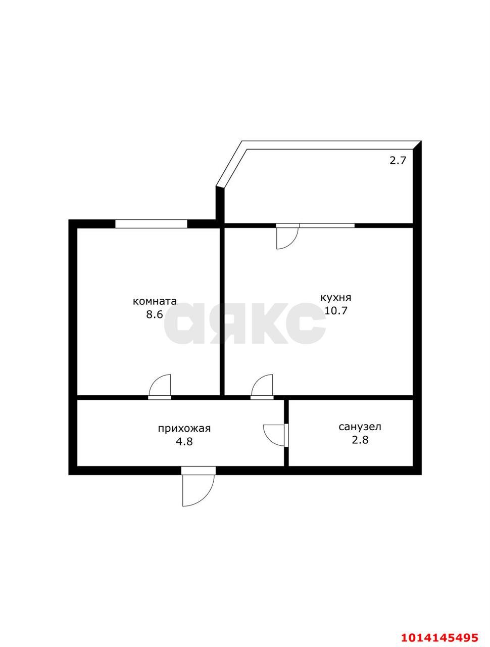 Фото №2: 1-комнатная квартира 26 м² - Яблоновский, жилой комплекс Гагарина-2, ул. Гагарина, 155Б