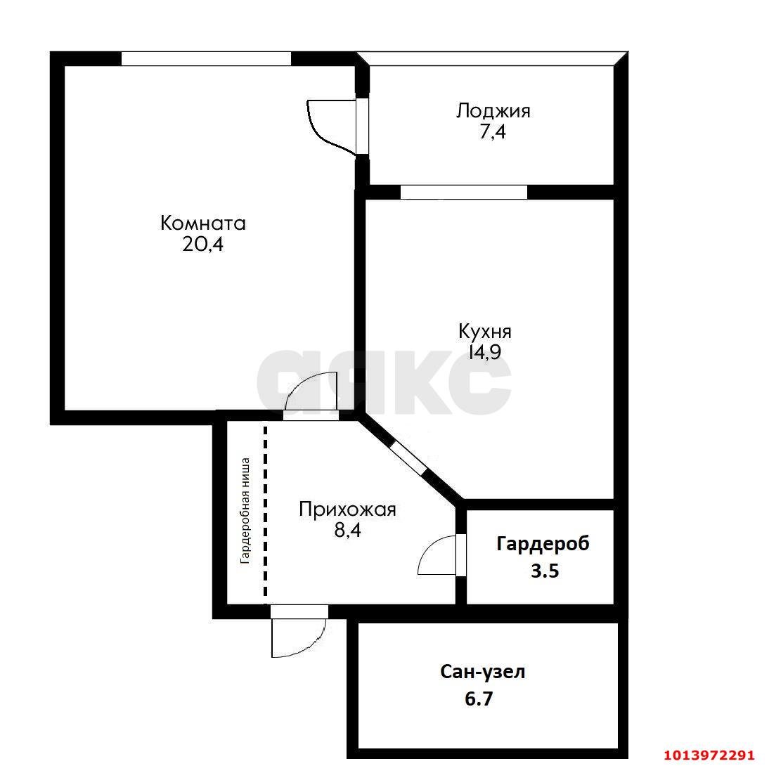 Фото №2: 1-комнатная квартира 61 м² - Краснодар, Центральный, ул. Кубанская Набережная, 37/11