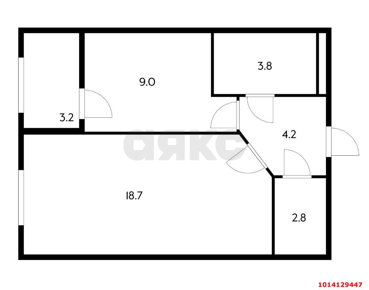Фото №4: 1-комнатная квартира 38 м² - Краснодар, Солнечный, ул. имени Симиренко, 45