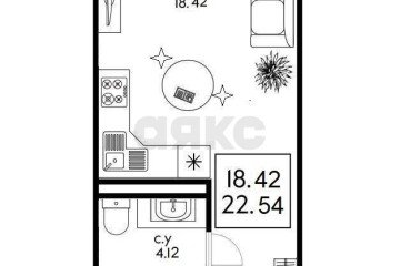 Фото №2: Студия 22 м² - Краснодар, мкр. Черёмушки, 