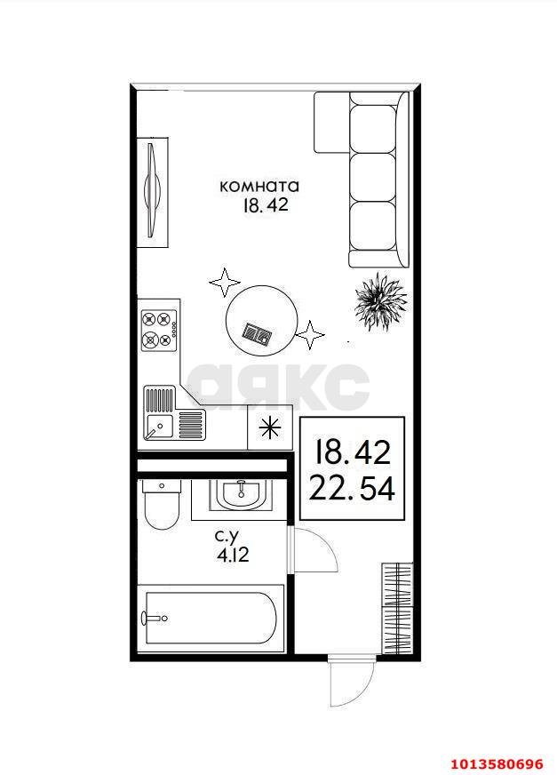 Фото №2: Студия 22 м² - Краснодар, Черёмушки, 