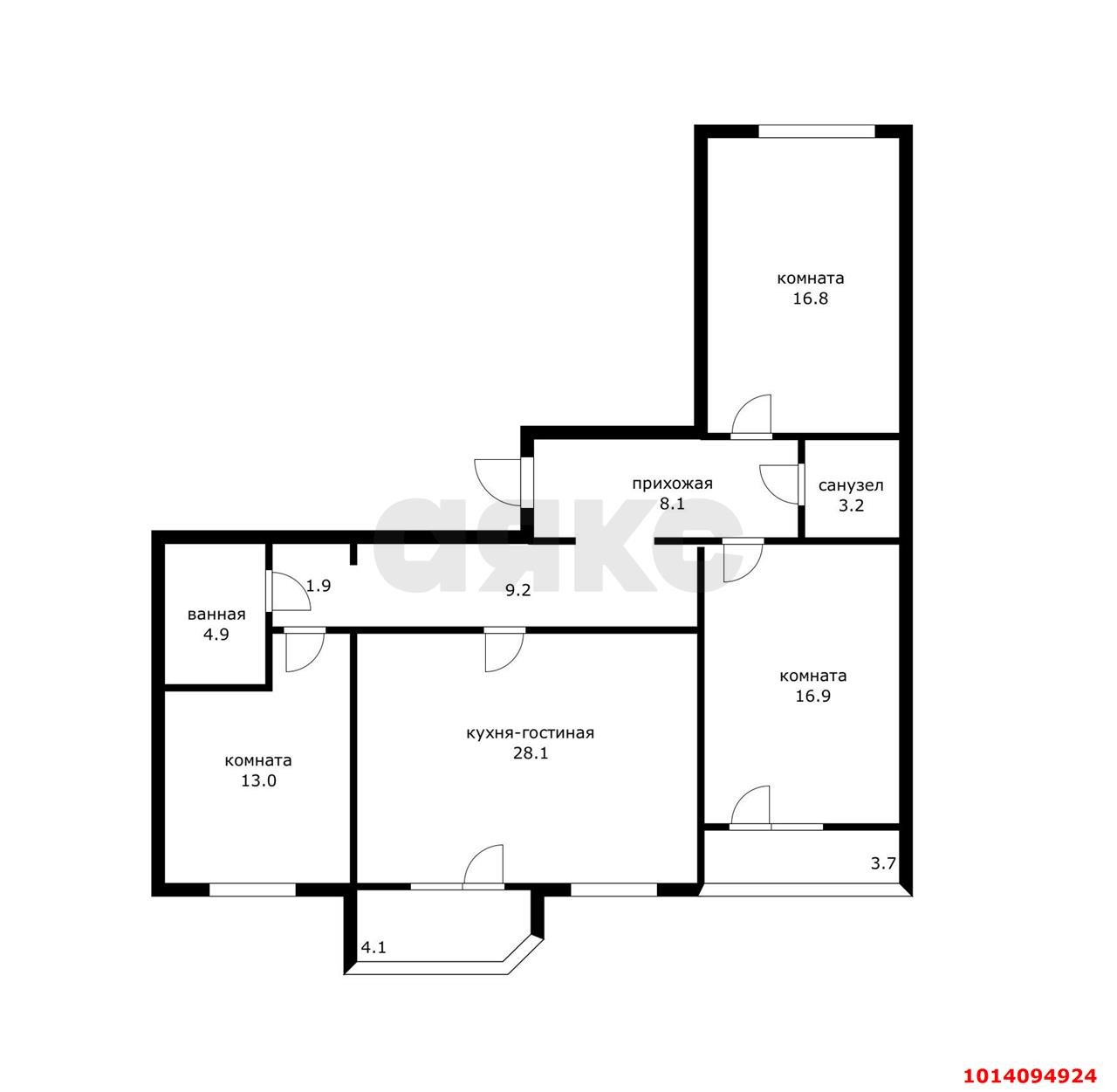 Фото №11: 3-комнатная квартира 110 м² - Краснодар, Молодёжный, ул. 3-я Целиноградская, 2