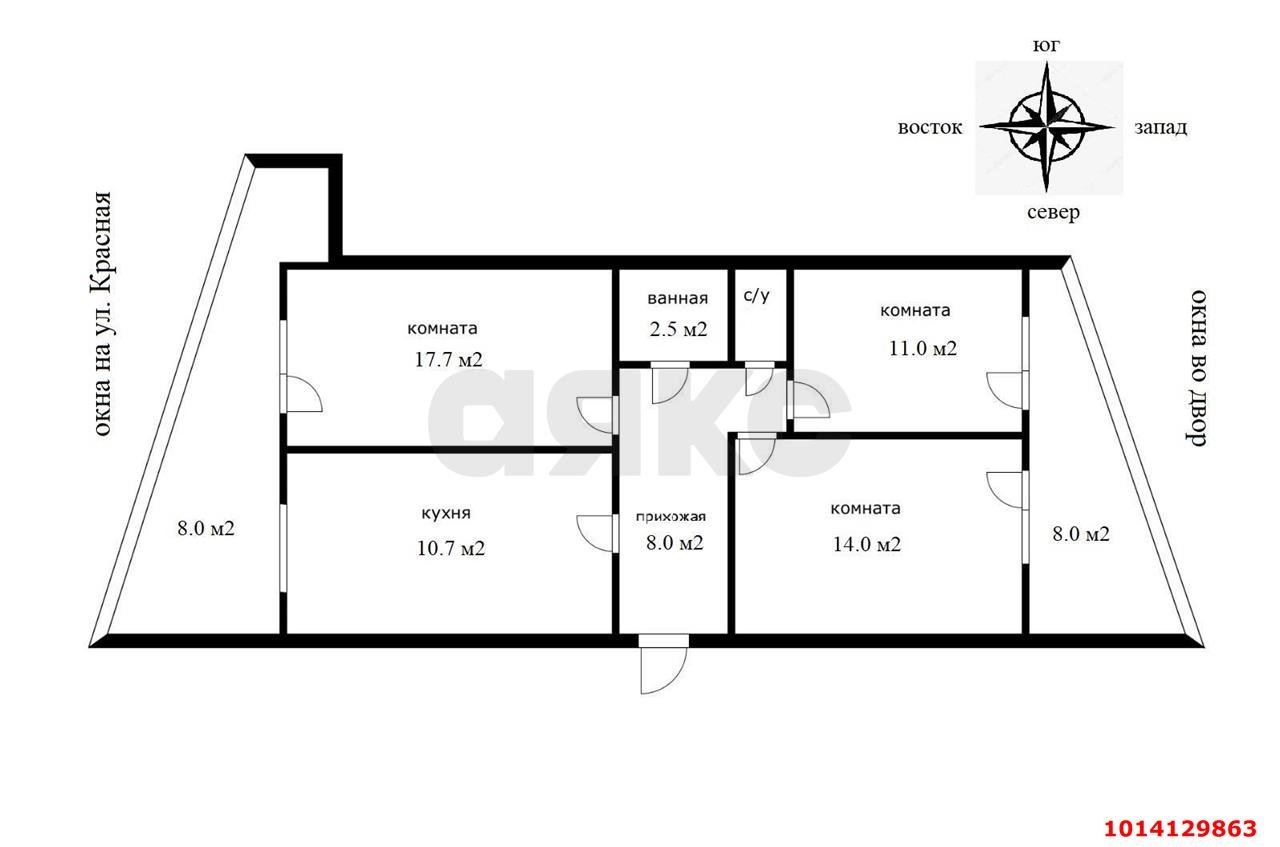 Фото №16: 3-комнатная квартира 86 м² - Краснодар, Западный внутригородской округ, ул. Красная, 145/1