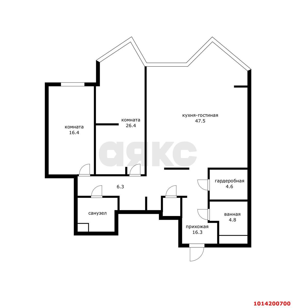 Фото №2: 3-комнатная квартира 128 м² - Краснодар, жилой комплекс Седьмой Континент, ул. Совхозная, 1к5