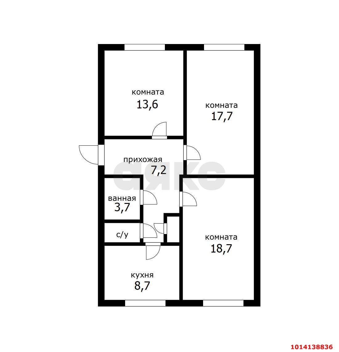 Фото №13: 3-комнатная квартира 73 м² - Краснодар, Центральный, ул. Коммунаров, 237