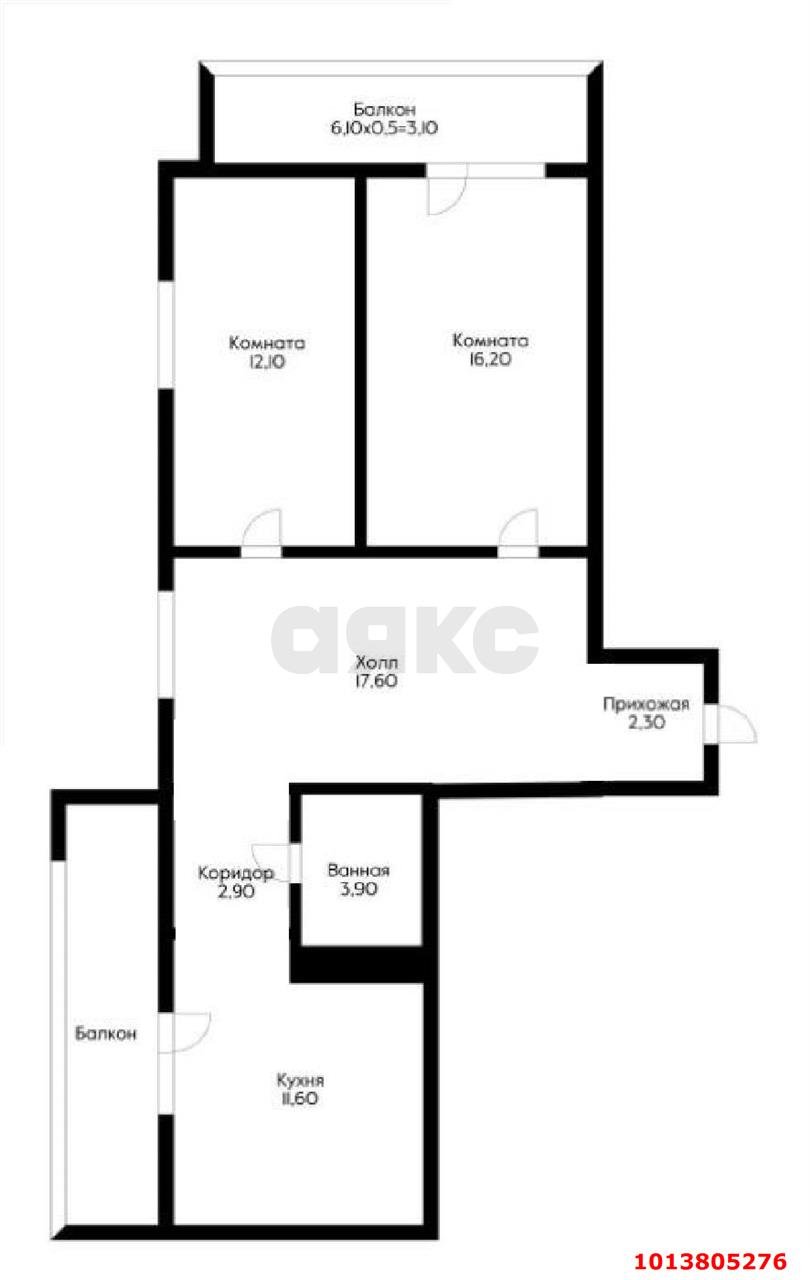 Фото №11: 3-комнатная квартира 76 м² - Краснодар, жилой комплекс Восточный Парк, ул. Трудовой Славы, 62Ак3