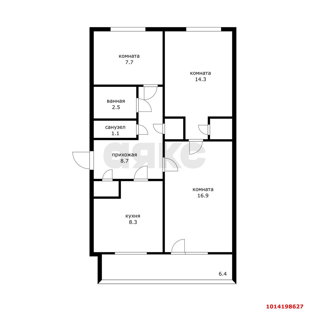 Фото №14: 3-комнатная квартира 64 м² - Динская, ул. Кирова, 118