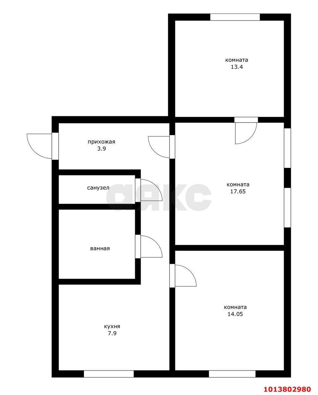 Фото №1: 3-комнатная квартира 50 м² - Краснодар, Центральный, ул. Железнодорожная, 18/1