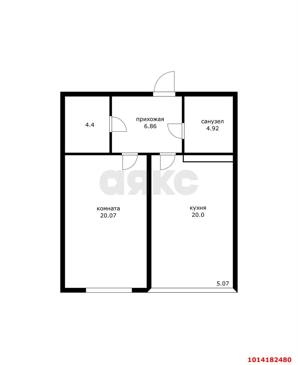 Фото №12: 1-комнатная квартира 52 м² - Краснодар, Западный внутригородской округ, ул. Строителей, 21