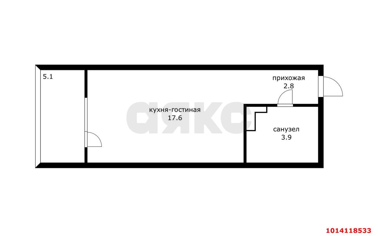 Фото №11: Студия 29 м² - Краснодар, Любимово, 5/1
