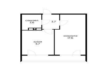 Фото №4: 1-комнатная квартира 37 м² - Краснодар, мкр. Прикубанский внутригородской округ, ул. Лётчика Позднякова, 2к15