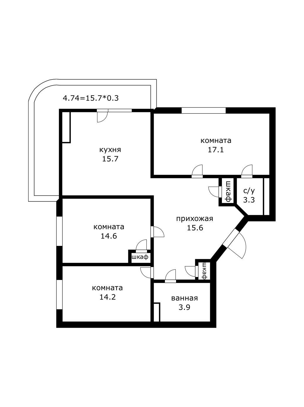 Фото №17: 3-комнатная квартира 95 м² - Краснодар, ул. Восточно-Кругликовская, 22
