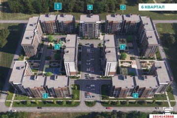 Фото №4: 2-комнатная квартира 52 м² - Краснодар, мкр. Сады Калинина, ул. имени Евдокии Сокол, 1