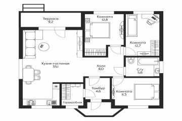 Фото №2: Дом 104 м² - Краснодар, мкр. КП Домино, ул. Горячеключевская, 242