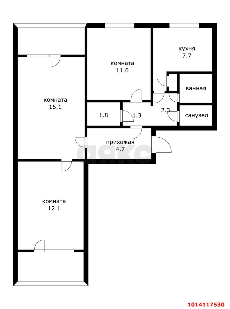 Фото №8: 3-комнатная квартира 70 м² - Краснодар, Хлопчато-бумажный Комбинат, ул. Алтайская, 4