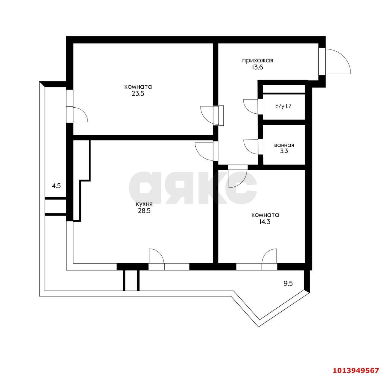Фото №13: 3-комнатная квартира 85 м² - Краснодар, жилой комплекс Седьмой Континент, ул. Совхозная, 1к3