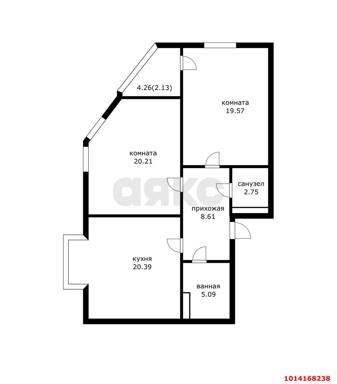 Фото №13: 2-комнатная квартира 80 м² - Краснодар, Фестивальный, ул. Гаражная, 79/1