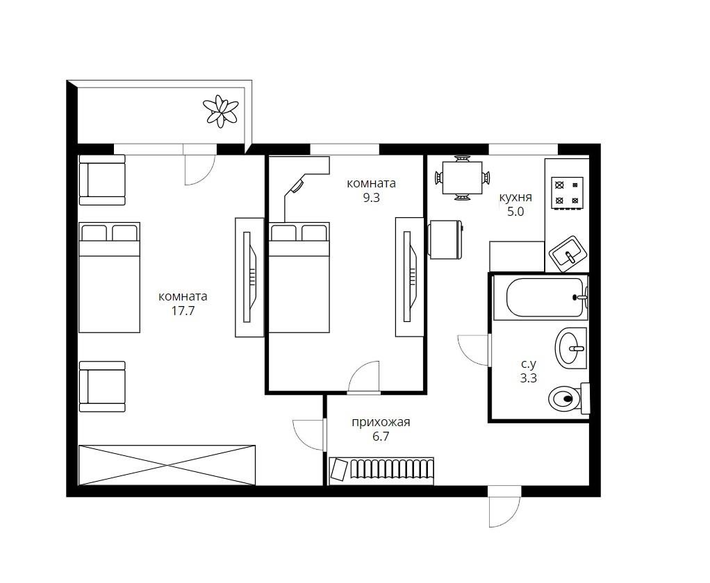 Фото №11: 2-комнатная квартира 48 м² - Краснодар, ул. Яна Полуяна, 46