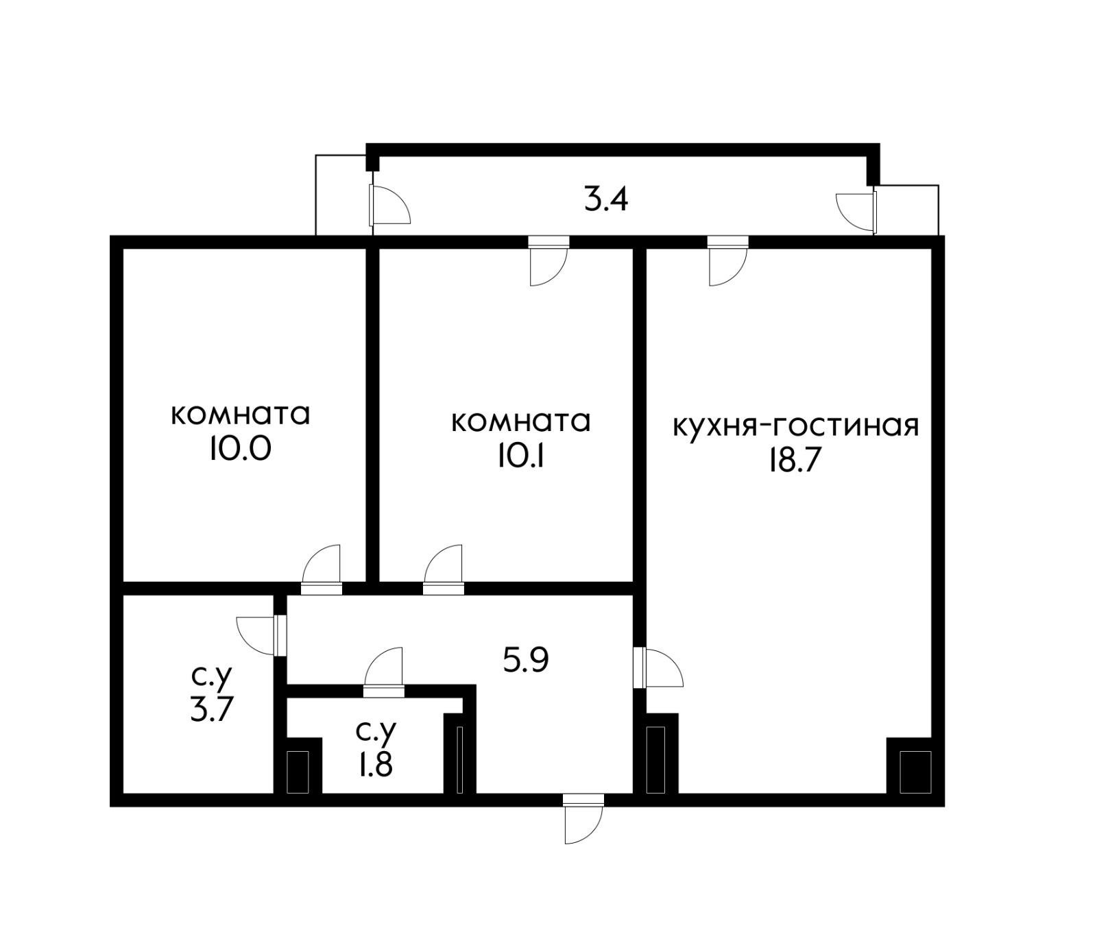Фото №16: 2-комнатная квартира 55 м² - Краснодар, Карасунский внутригородской округ, Гидростроителей, мкр. жилой комплекс Стрижи, ул. Автолюбителей, 1Гк1