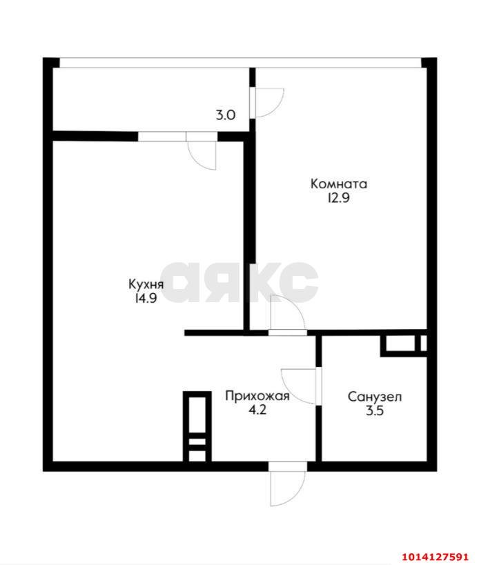 Фото №3: 1-комнатная квартира 35 м² - Краснодар, жилой комплекс Самолёт-3, ул. Ивана Беличенко, 83