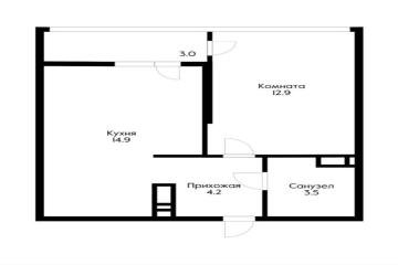 Фото №3: 1-комнатная квартира 35 м² - Краснодар, мкр. жилой комплекс Самолёт-3, ул. Ивана Беличенко, 83