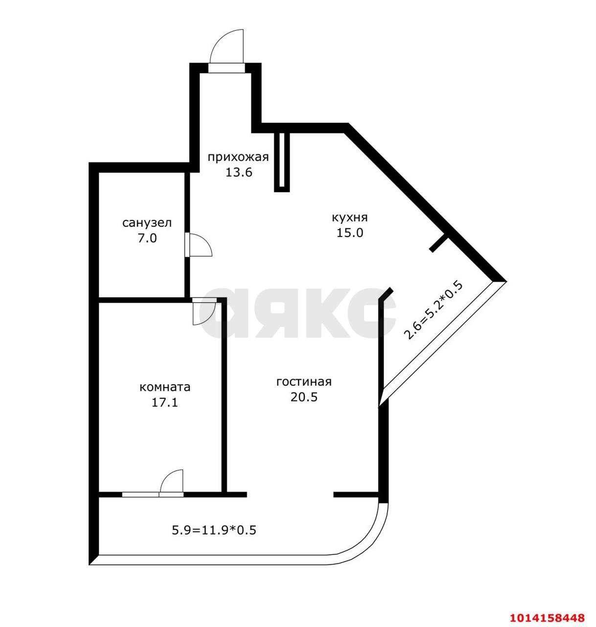 Фото №16: 2-комнатная квартира 74 м² - Краснодар, жилой комплекс Черёмушки, ул. Кубанская, 45к1