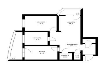 Фото №2: 3-комнатная квартира 82 м² - Краснодар, мкр. ЖК Цветы, ул. Круговая, 4Вк5
