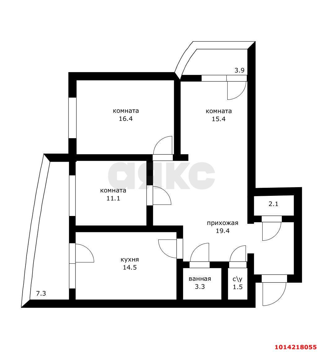 Фото №2: 3-комнатная квартира 95 м² - Краснодар, жилой комплекс Цветы, ул. Круговая, 4Вк5